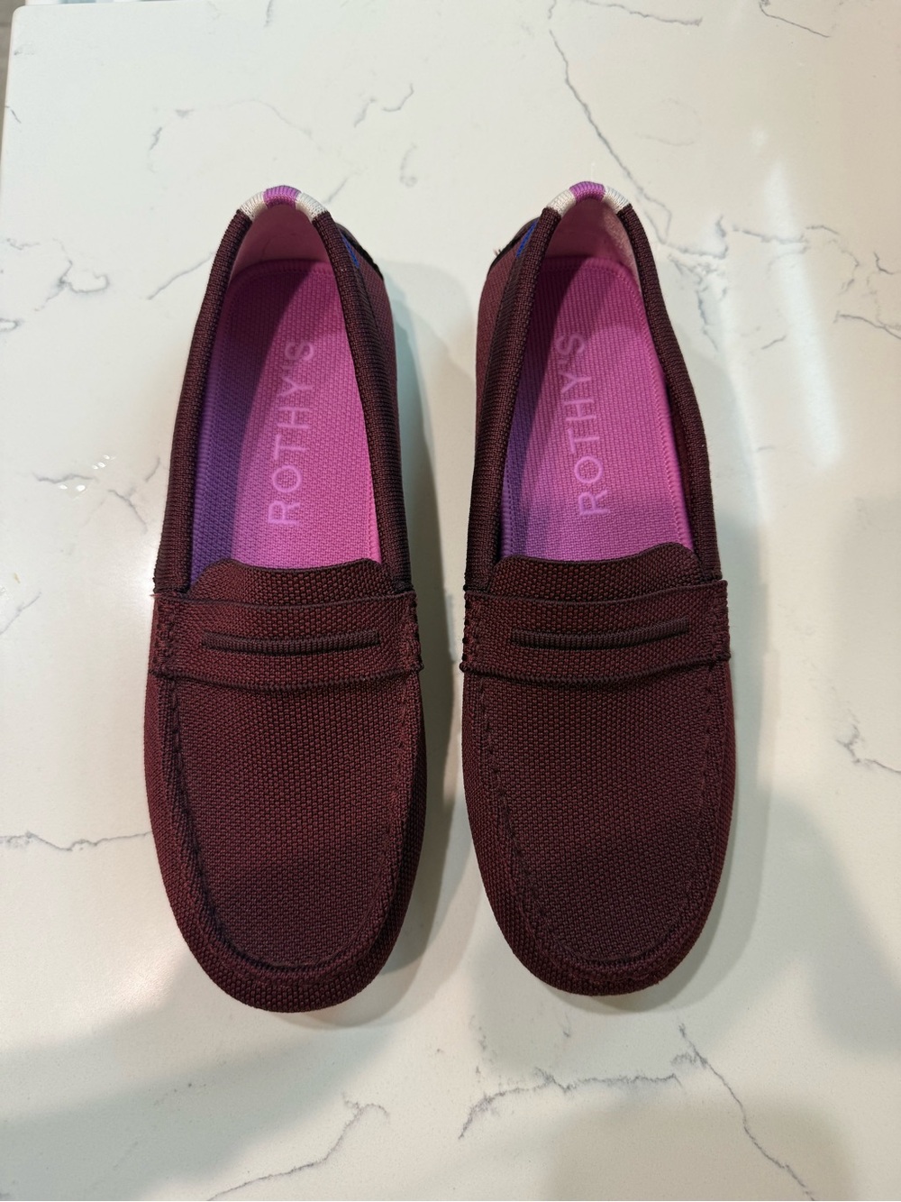 Rothy's The Driver Classic Slip On Driving Loafer In Retired Burgundy - Picture 6 of 8